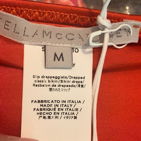 NWT Stella McCartney Draped classic bikini size M orange - Picture 8 of 10